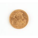 Property of a gentleman - gold coin - an 1890 Queen Victoria gold full sovereign.