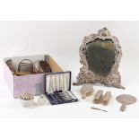 Property of a gentleman - a quantity of silver mounted items including an Edwardian silver