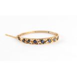 Property of a lady - a late Victorian unmarked 18ct yellow gold (tested) sapphire & diamond hinged