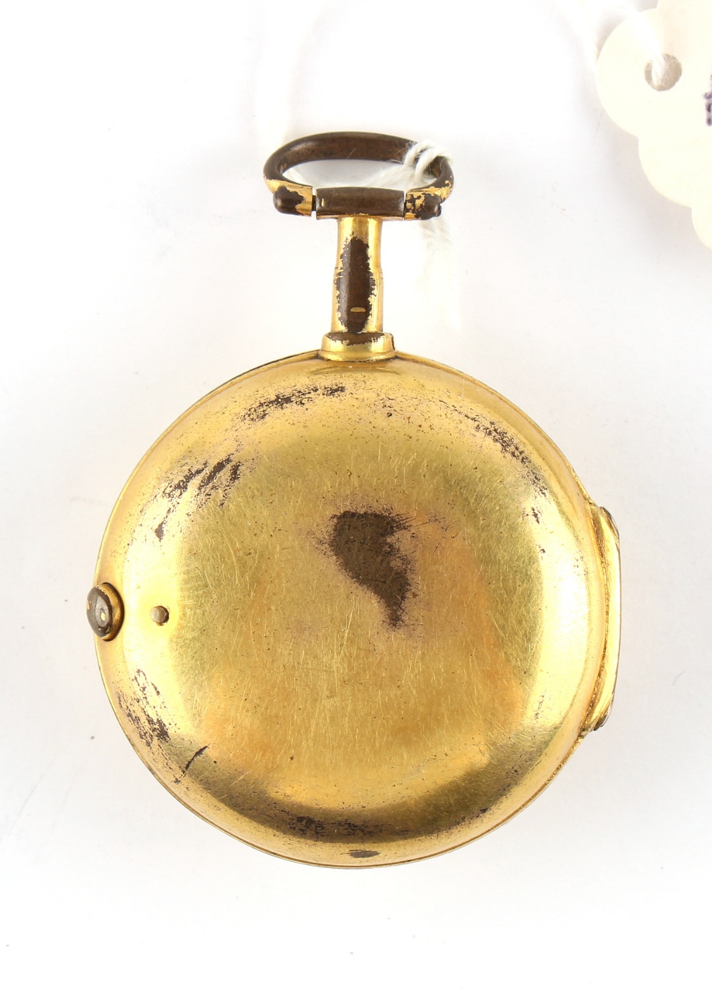 The Henry & Tricia Byrom Collection - a George III gilt brass cased pocket watch, the dial signed ' - Bild 2 aus 3