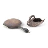 Property of a deceased estate - a silver novelty pin cushion modelled as a swan, S & HJ, London