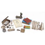 Property of a lady - a box containing assorted items including scrap silver (silver approximately