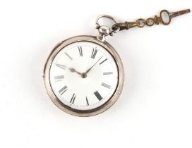 Property of a gentleman - a rare George III silver pair cased pocket watch with Debaufre type