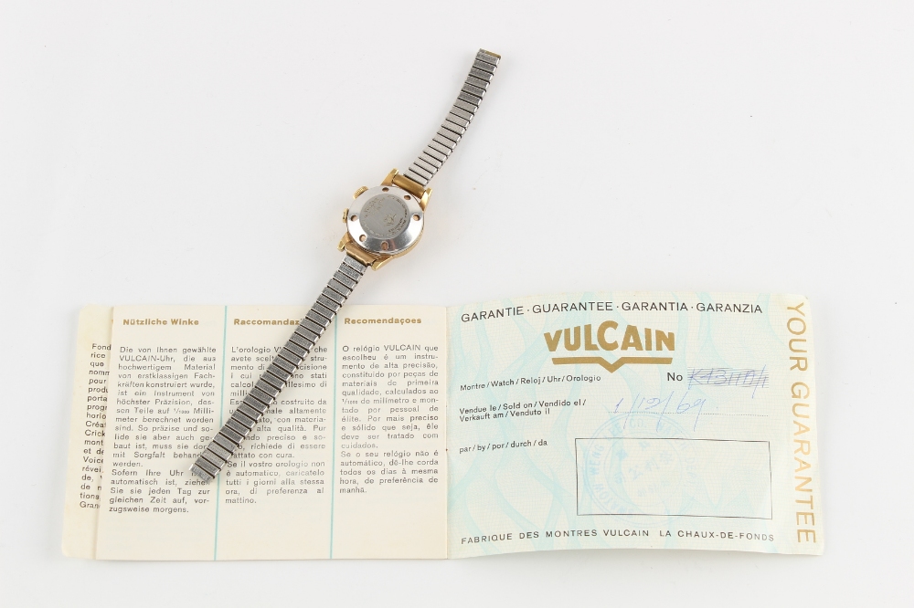 Property of a deceased estate - a lady's Vulcain Cricket Gold Voice gold plated cased wristwatch - Bild 3 aus 3