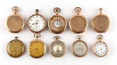 The Henry & Tricia Byrom Collection - ten gold plated pocket watches & fob watches (10).