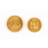 Property of a lady - gold coins - an 1887 Queen Victoria gold full sovereign, Jubilee head, London