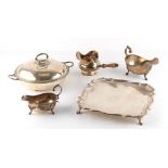 Property of a gentleman - a quantity of assorted silver plated items including a square salver (5).