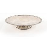 Property of a deceased estate - a silver pedestal dish with Celtic design border, Wakely &