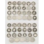 Property of a gentleman - coins - a collection of forty-seven silver Wildlife coins, worldwide, each