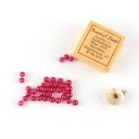 Property of a gentleman - a quantity of beads, probably rubies, drilled, each approximately 5mm
