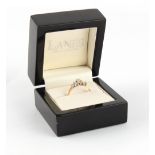 Property of a gentleman - an 18ct yellow gold diamond ring, with five baguette cut diamonds, size L,