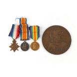 Property of a deceased estate - a group of three WWI military naval medals awarded to 162255 A.E.