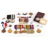 Property of a lady - a mixed lot of medals including a group of five Second World War military