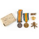 Property of a deceased estate - a pair of Great War military medals awarded to Acting Sergeant W.