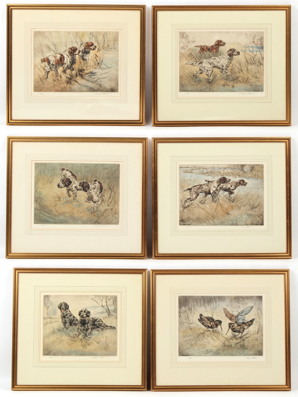 Property of a deceased estate - Henry Wilkinson (1921-2011) - GUN DOG SCENES - five signed limited