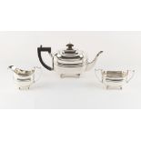 Property of a deceased estate - a Victorian silver three piece tea set, Thomas Bradbury & Sons,