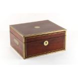 Property of a gentleman - a 19th century mahogany & brassbound box, interior bereft, 11.8ins. (