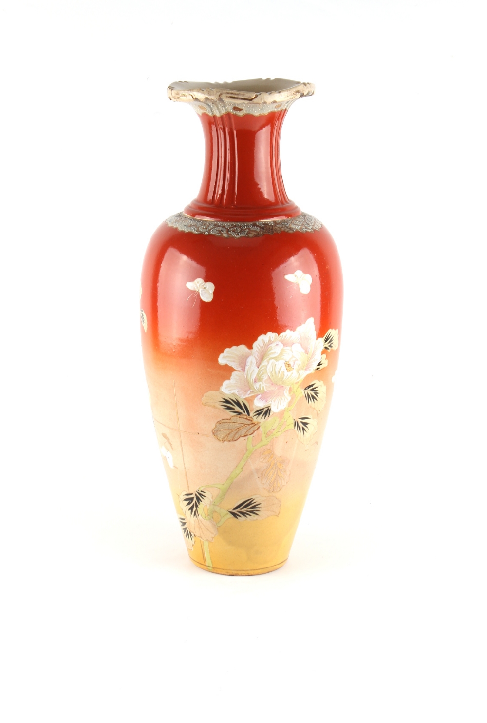 Property of a lady - an early 20th century Japanese Satsuma vase, 18.3ins. (46.5cms.) high. - Image 2 of 2