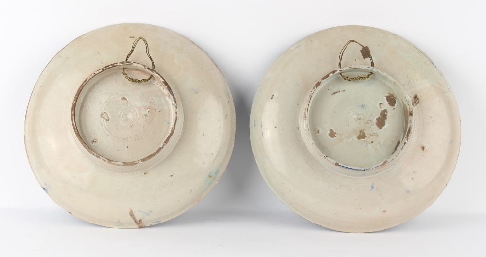 Property of a lady - a large pair of Moroccan Fez blue & white pottery shallow dishes, each - Image 2 of 2