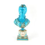 Property of a deceased estate - a late 19th century Sevres style turquoise ground porcelain bust