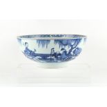 Property of a lady - a Chinese blue & white porcelain punch bowl, Qianlong period (1736-1795),