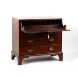 Property of a deceased estate - a George III mahogany secretaire chest with caddy top & moulded