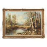 Property of a lady - German or Austrian school, 20th century - A LANDSCAPE - oil on canvas, 24 by