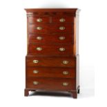 Property of a gentleman - an early 19th century George III mahogany two-part tallboy or chest-on-