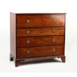Property of a gentleman - an early 19th century George IV mahogany secretaire chest with brass