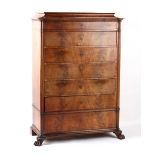 Property of a deceased estate - a 19th century Dutch mahogany semainier or two-part chest of seven