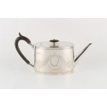 Property of a deceased estate - an Edwardian silver oval teapot, William Hutton & Sons, Sheffield