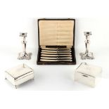 Property of a lady - a quantity of silver items comprising a pair of late Victorian silver