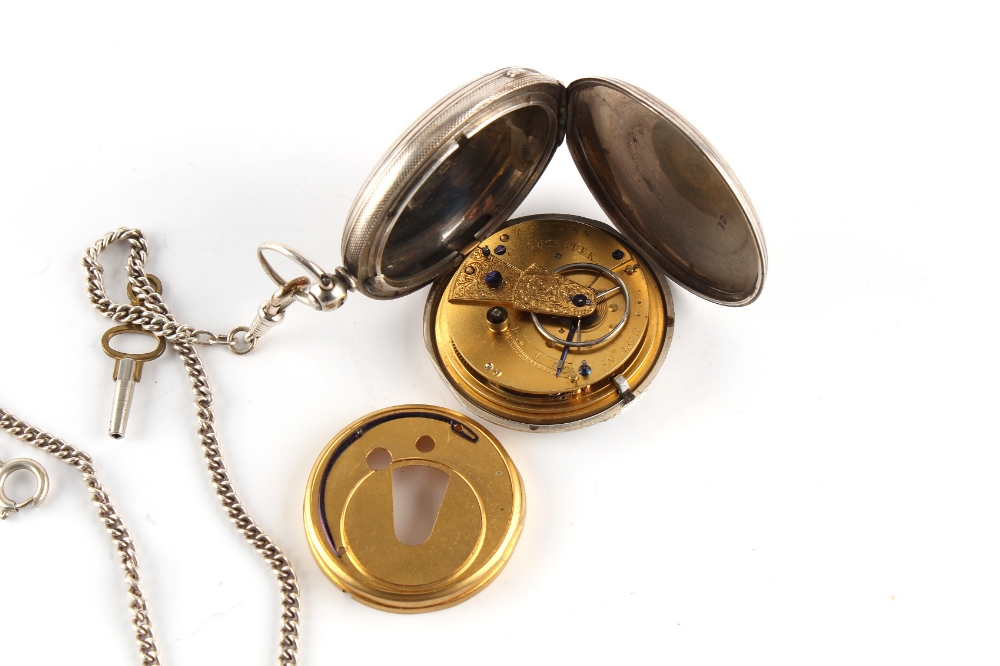 Property of a lady - a silver full hunter cased pocket watch, London 1865, with 835 grade silver - Image 4 of 4