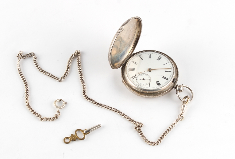 Property of a lady - a silver full hunter cased pocket watch, London 1865, with 835 grade silver