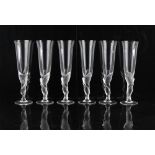 Property of a lady - Igor Carl Faberge, France - a set of six modern glass 'Snow Dove' champagne