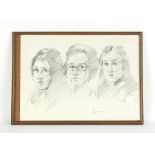 Property of a lady - Robert Lenkiewicz (1941-2002) - A FAMILY GROUP PORTRAIT - pencil drawing, 16.