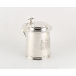 Property of a deceased estate - a 17th century style silver lidded tankard, James Parkes & Co.,
