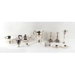 Property of a lady - a quantity of assorted silver plated items including a pair of candlesticks, an