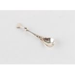 Property of a gentleman - a Sarah Jones silver spoon, modelled as a fish or eel with open mouth,