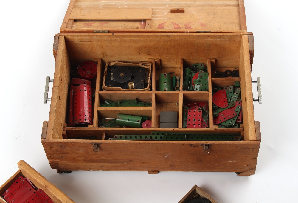 Property of a deceased estate - a Meccano set in three tier wooden box. - Image 4 of 4