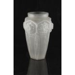 Property of a deceased estate - an early 20th century Art Deco Etling moulded glass hexagonal vase