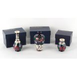 Property of a lady - a group of three modern Moorcroft pottery vases in 'A Tribute to Charles Rennie