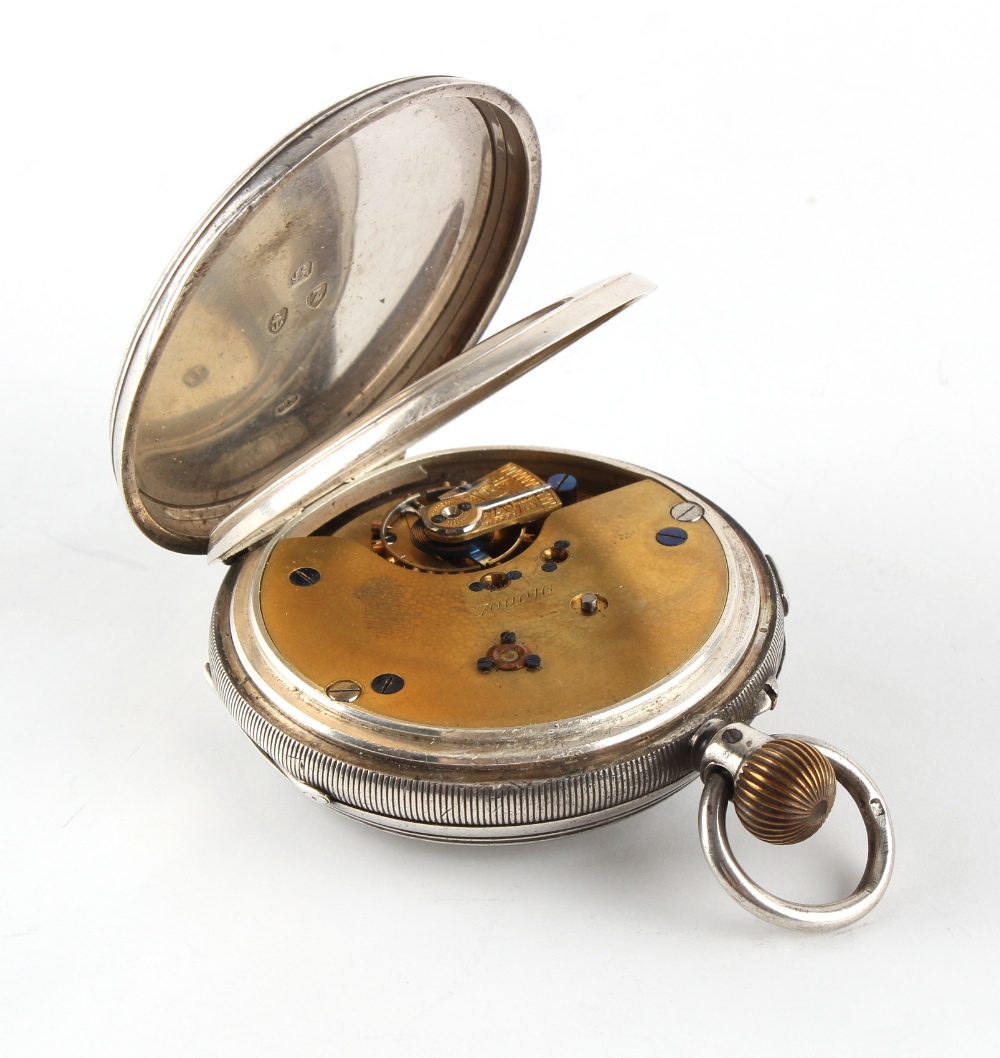 The Henry & Tricia Byrom Collection - a late Victorian silver cased open faced pocket watch with - Image 3 of 3