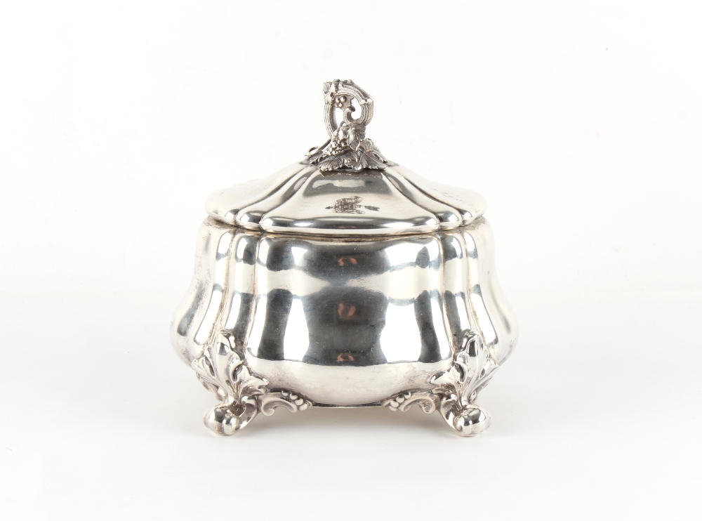 Property of a lady - a late 19th century Continental silver (tested) box of bombe form with hinged