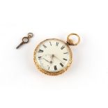 Property of a lady - a George III 18ct gold open faced pocket watch, 'Josh Johnson / 25, Church
