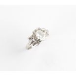 Property of a lady - a platinum diamond single stone ring, the round brilliant cut diamond