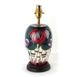 Property of a lady - a modern Moorcroft pottery table lamp, of baluster form tube lined in 'A