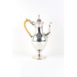 Property of a deceased estate - a George III silver baluster coffee pot, with ivory handle, John