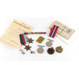 Property of a deceased estate - the group of four WWII military medals awarded to 7384410 Sapper