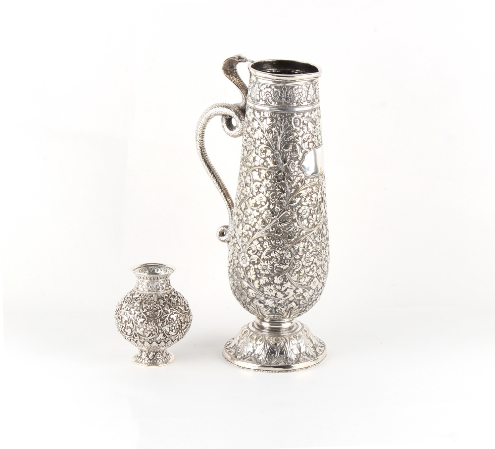 Property of a deceased estate - a small Indian silver baluster vase by Oomersee Mawjee, Bhuj, 3.